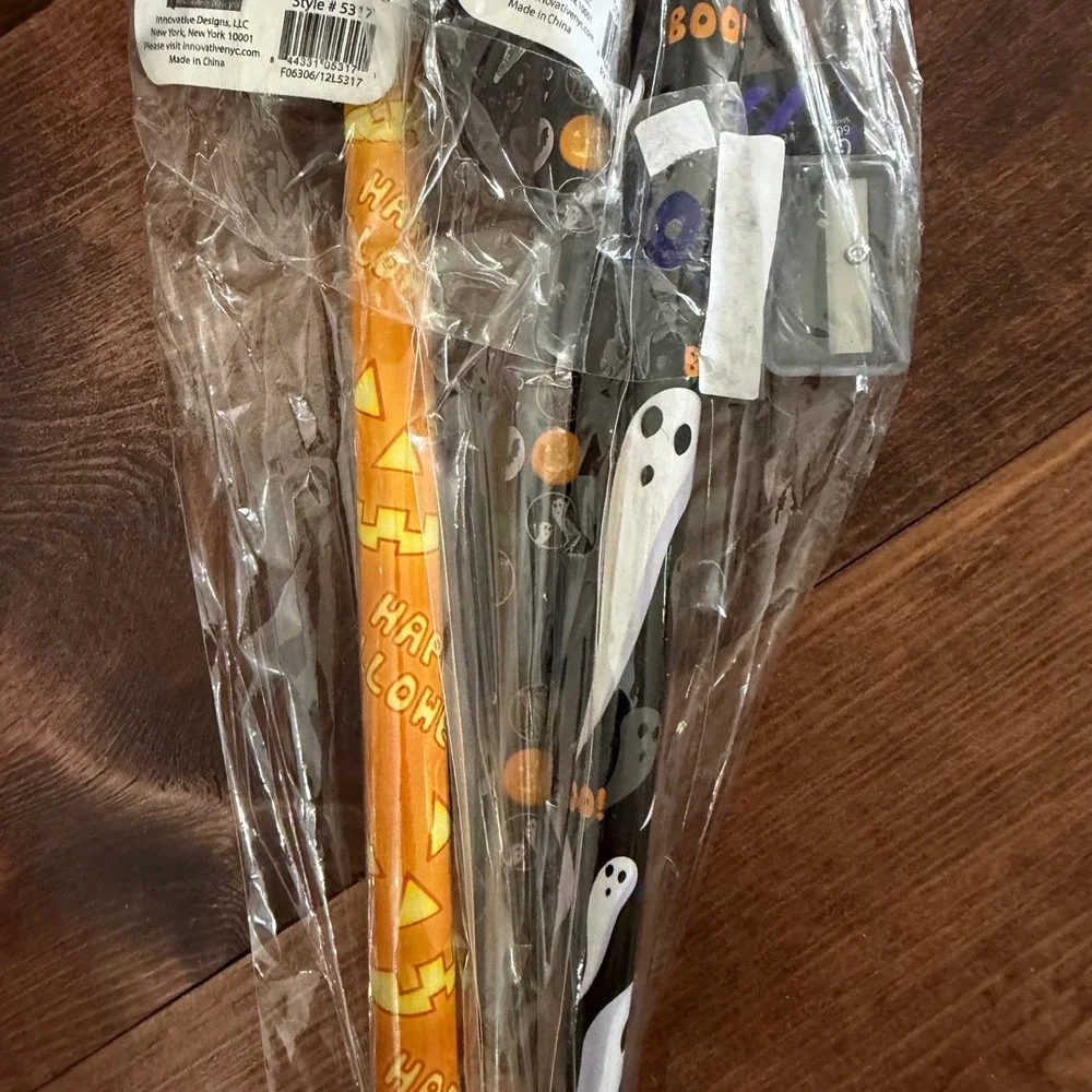 Innovative Designs Jumbo Halloween Pencils 3 Pack with Sharpeners NEW